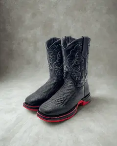 Cowboy Work Boot Matte Black P ython Composite Toe | MEN WORK BOOTS