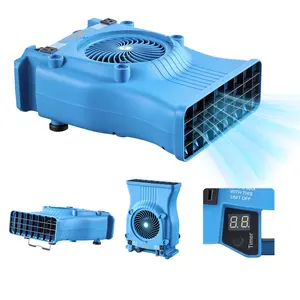 【fathersdaygift】VEVOR Blower Fan, Low Profile Air Mover Carpet Dryer, 1000 CFM, 2 Speeds, Multi-Angle Airflow, Lightweight Portable for Crawlspaces, Attics, Basements, Bathrooms, Water Damage Restoration, Blue