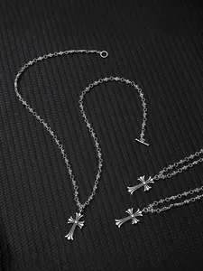 1 necklace jewelry Gothic cross punk retro necklace personalized cast Chrome Hearts pendant for men and women