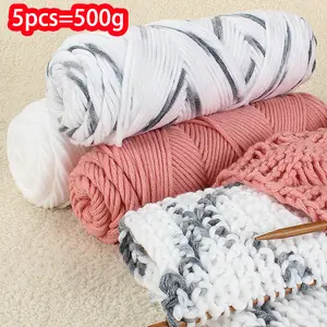 Crochet Yarn, 500g Hand Knitting Yarn, DIY Crochet Supplies for Scarf, Hat, Sweater, Jacket, Blanket, Beginner Friendly Knitting