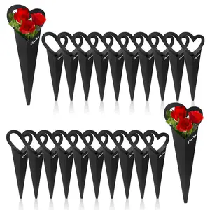 Flower Gift Bag, 20pcs/set Heart Shaped Flower Gift Bag with Handle, Flower Wrapping Paper for Wedding, Party, Anniversary, Festival, Bouquet Wrapper, Gift Wrapping Supplies