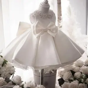 Girls kids clothes christening white baptism wedding party birthday baby girl casual clothing children white dress