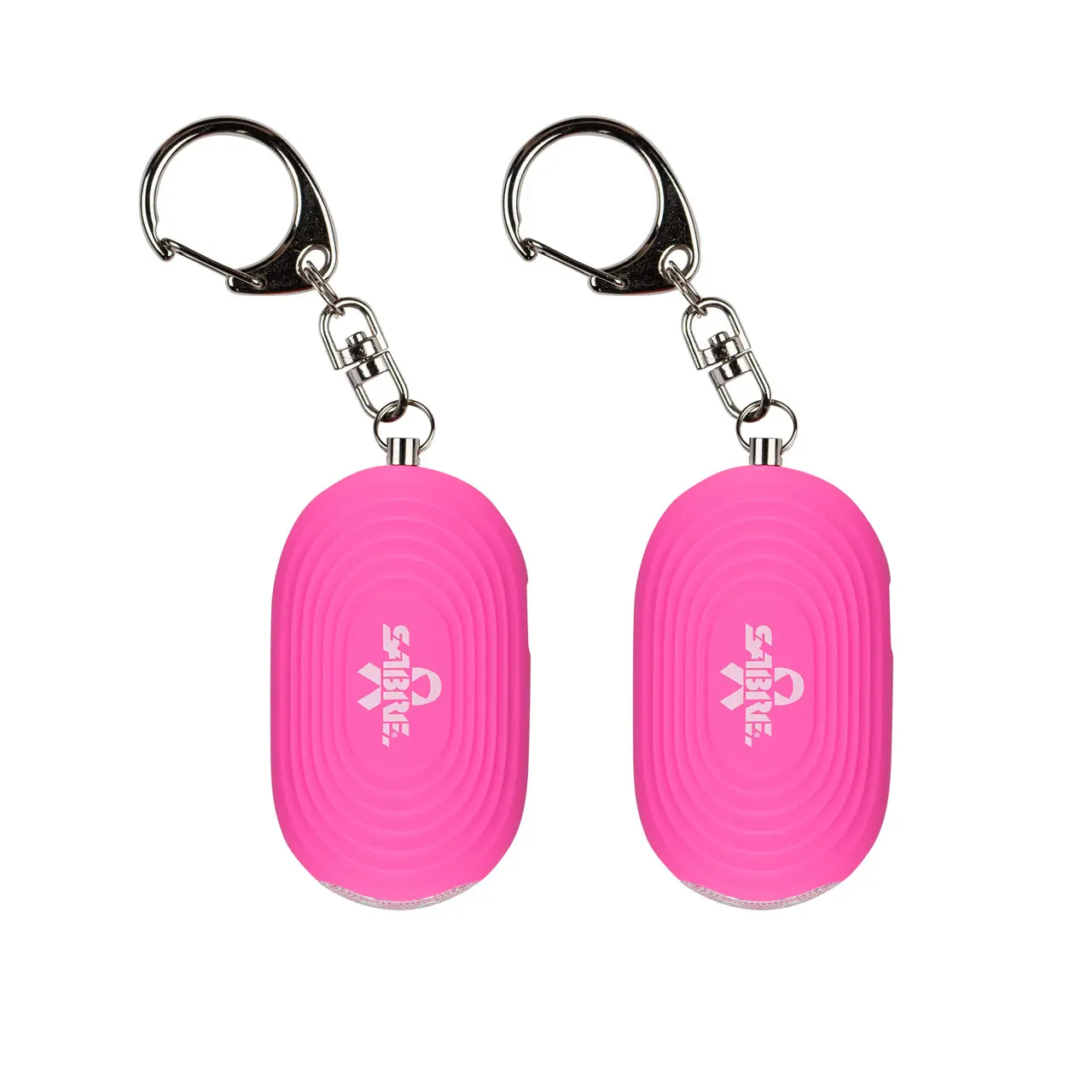 SABRE 2-in-1 Personal Alarm with LED Lights & Snap Clip Keychains, 2-Pack, 130dB, 1250ft Range for Personal Safety