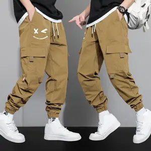 Men's Urban Tactical Cargo Jogger Set - Fashion Apparel with Bold Graphic Print, Pocket, Size-Inclusive Non-Denim Multi-Sport Streetwear & Outdoor Menswear Pants