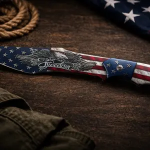 Freedom Eagle American Flag fixed Knife - Camping, outdoors, collectable
