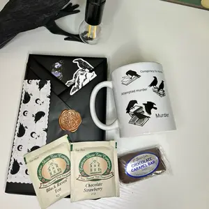 Raven-Themed Blind Date with a Book Box Set - Soft-Cover Literature Reads, Chocolate Inclusions, Ideal Gifts for Enthusiasts