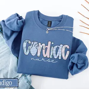 Cardiac Nurse Sweatshirt • Cardiology Nurse Coquette Preppy Sweater • Cardiovascular Nurse Gifts • CVICU Nurse • Cardiac ICU RN Crewneck