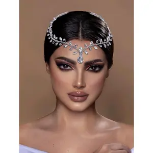 Rhinestone Decorated Bridal Headwear, Elegant?Tiara,?Water Drop Shaped Artificial Crystal Decorated Headband, Wedding Bridal Headwear for Women & Girls