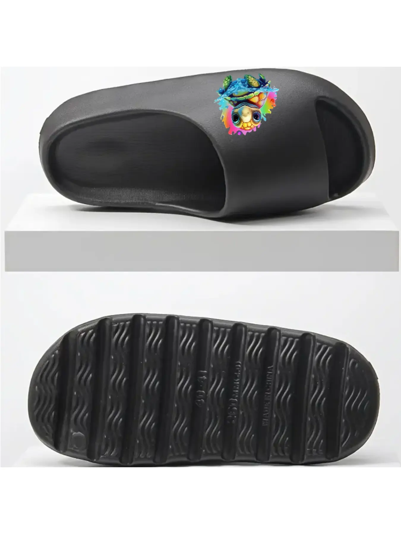 Cute Rainbow Turtle Coconut Slippers Adorable Cartoon Tortoise Print Summer Beach Sandals Comfortable Non-slip Footwear for Women Men Kids Fun Animal Design Pool Shoes Lightweight Outdoor Flip Flops