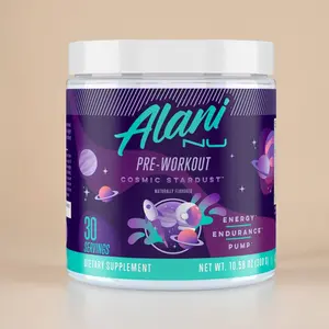 Alani Nu Pre Workout Powder Cosmic Stardust 200mg Caffeine Amino Energy Boost Endurance Supplement Sugar Free 30 Servings