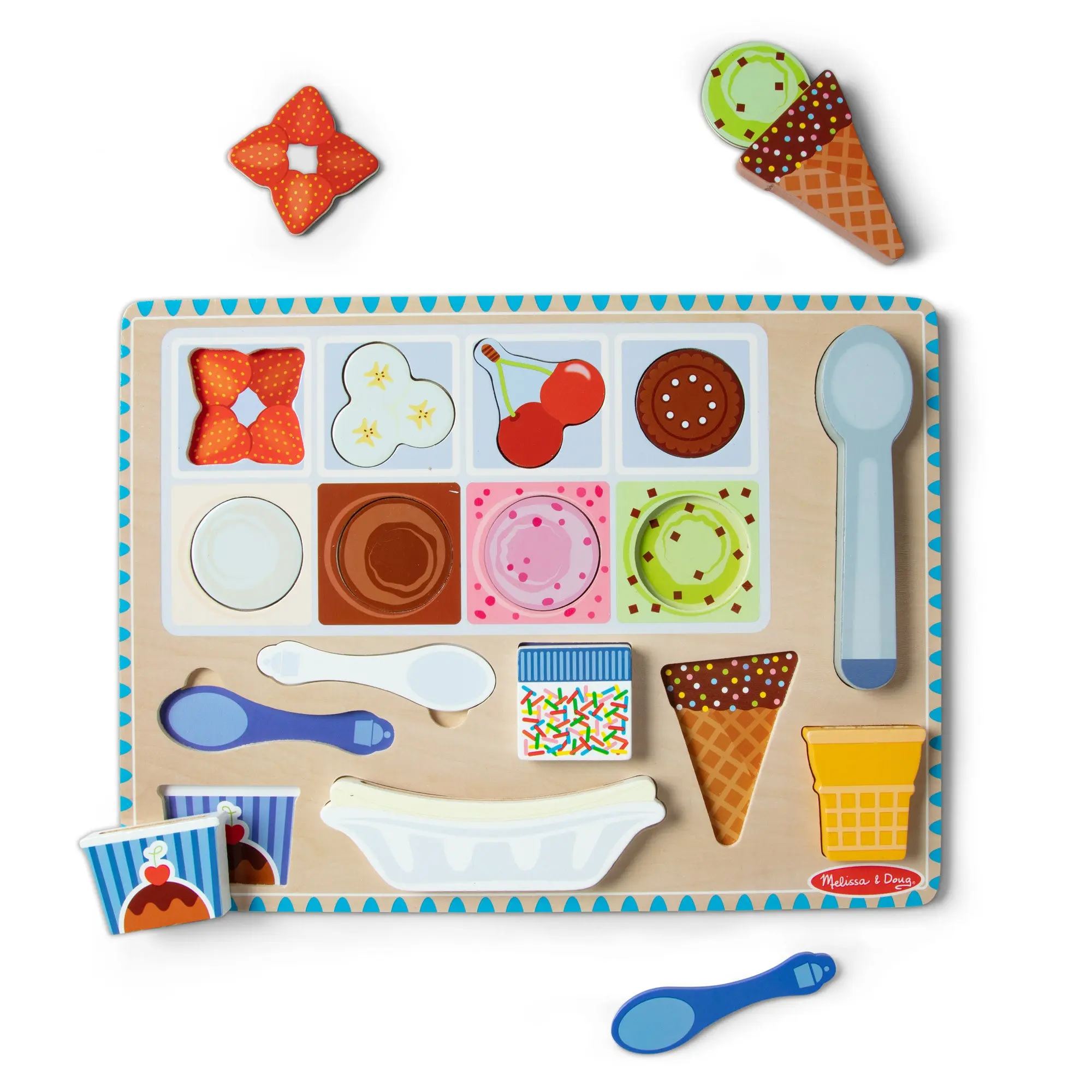 Wooden Magnetic Ice Cream Puzzle & Play Set - 16 Pieces Wooden Magnetic Ice Cream Puzzle & Play Set - 16 Pieces