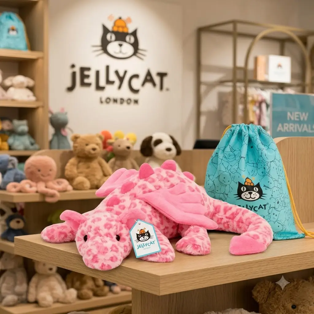 JellycatDragon Leopard Pink Dragon Plush Doll- 50cm Ultra Soft Fantasy Dragon Plush Toy, Cuddly Collectible Gift for Kids & Adults, Multiple Color Options