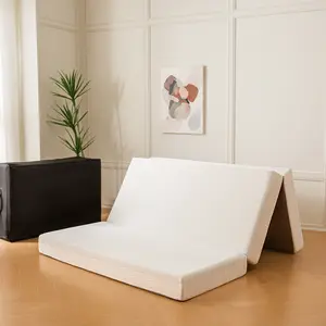 EGO Tri-folding Memory Mattress, 3/4 Inch, Topper for Camping&Indoors, Fordable Mattress with Removable Cover, Twin Size