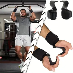 Weight Lifting Hooks, 2/4 Counts Heavy-Duty Lifting Wrist Straps, Pull-Up & Deadlift Straps, Exercise Straps, Workout Straps, Weight Lifting Grips for Home Gym Fitness Training, Heavy Duty Support