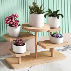 Wooden Tiered Storage Rack, 1 Count Multi-layer Display Rack, Multifunctional Storage Organizer for Plant, Snack & Decoration