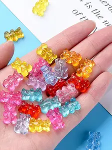 50pcs/100pcs Clear Acrylic Bear Beads, Mixed Color Cute Bear Charms for Bracelet,Necklace,and DIY Crafts,Jewelry Making, DIY Beading Accessories