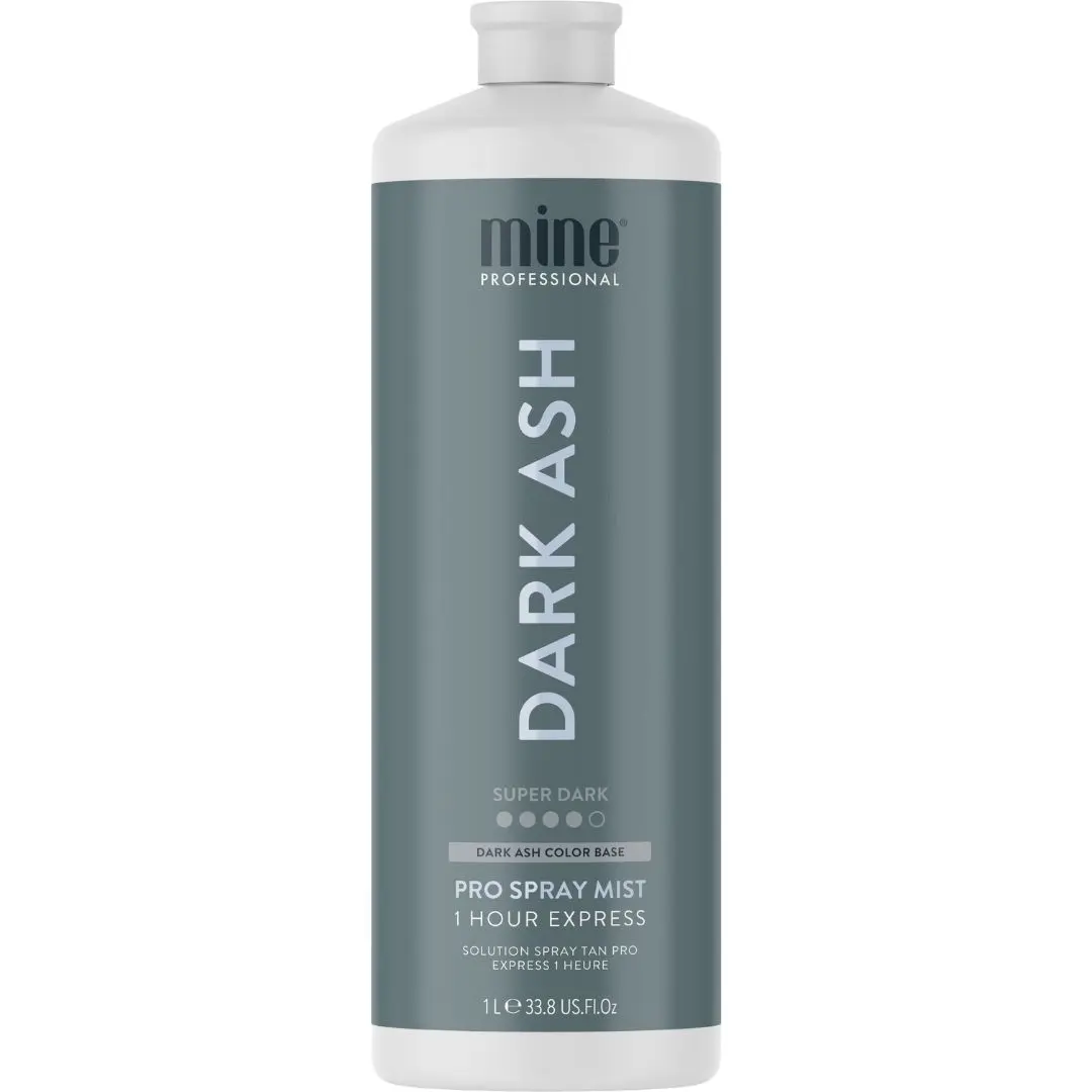 MineTan Dark Ash Spray Tan Solution | Color Correcting Fake Tanning Mist for a Cool, Brown, Bronzing Glow, No Orange, Rapid Quick Dry, 1 Hour Express, Salon Professional Formula, Moisturizing, Tan for Redheads, Spray Tanning Liquid, Triple Action Formula