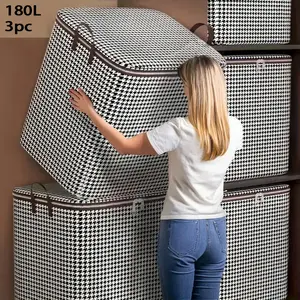 3 Piece Large Nonwoven Fabric Storage Bag Set, Dustproof Moisture-Resistant Organizer, Ideal for Home Moving Travel