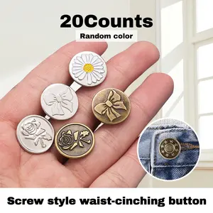 20 Counts No Sew Replacement Jean Buttons, storage box included for organized storage