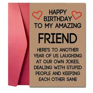 Best Birthday Gift for Women Friends, Humorous and Sentimental Greeting Card, Timeless Keepsake for Celebrating Special Moments, Fun Party Cards