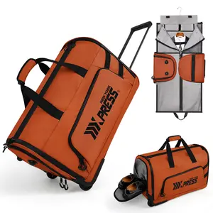 NEW YORK XPRESS Rolling Garment Suit Bag Convertible Duffel with Wheels and Shoe Pouch 3-in-1 Carry-On Luggage for Travel RG161