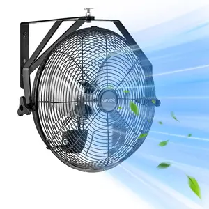 VEVOR 14 Inch Industrial Wall Mount Fan, Summervibes,Summervibes, High Velocity 2473 CFM Outdoor Fan with 3 Speeds, Waterproof IP44 Garage Wall Fan with Aluminum Blades for Workshop, Warehouse, Greenhouse