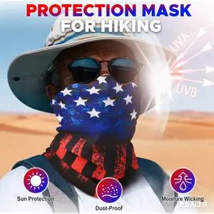 6pcs Summer UV Protection Cooling Neck Gaiter Face Mask Men Women,Seamless Bandana Rave Face Cover Scarf Mask,Balaclava,Headband,Head Wrap,Great for Biking,Fishing,Climbing,Hiking,and Construction Work,Headwear American Neck TikTokShopBacktoSchool
