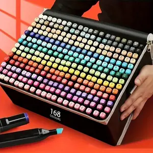 KIDGENIUS 262/168/120  Dual Tip Alcohol Markers Set Quick Dry Blendable Art Markers with Carrying Pouch Perfect for Kids Teens Adults Artists Painting Art Creation Drawing Creativity