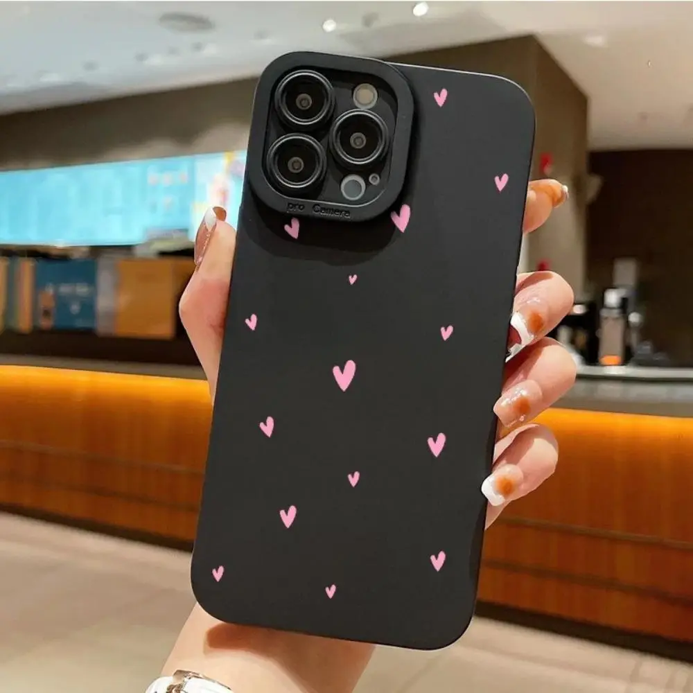 Heart Pattern Design Phone Case with Camera Lens Protector, Decorative Phone Protector Cover, Phone Cases for iPhone 7 8 Plus X 11 12 13 14 15 Pro Max