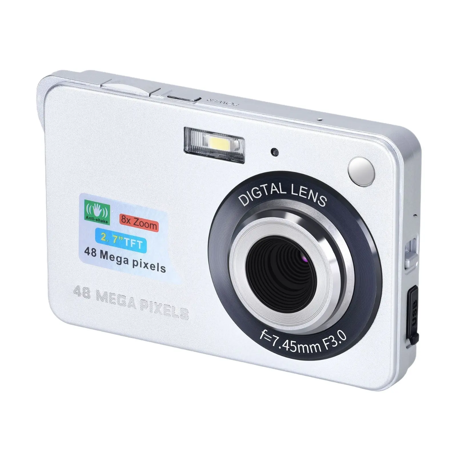 HD CCD Sensor Compact Point & Shoot Digital Camera - Vintage Casual Electronic Device, 14*9cm, Portable, Built-In Batteries, Selfie Capability, HD Video & Continuous Recording, SD/Micro SD Support, Beginner-Friendly Vlog/Picture Tool for Students, Card, M
