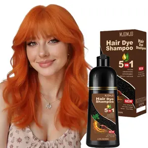 MJDMJD Hair Dye Shampoo 5-in-1,Orange Semi-Permanent Gray Hair Coverage,Color Depositing Shampoo for Women & Men, Vegan,Ammonia-Free,200 ml