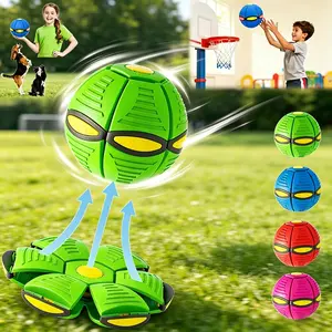 2 In 1 Magic Flying Saucer Ball Transformable Bouncy Ball Outdoor Interactive Game Toy For Kids Boys Girls Family Backyard Beach Playing
