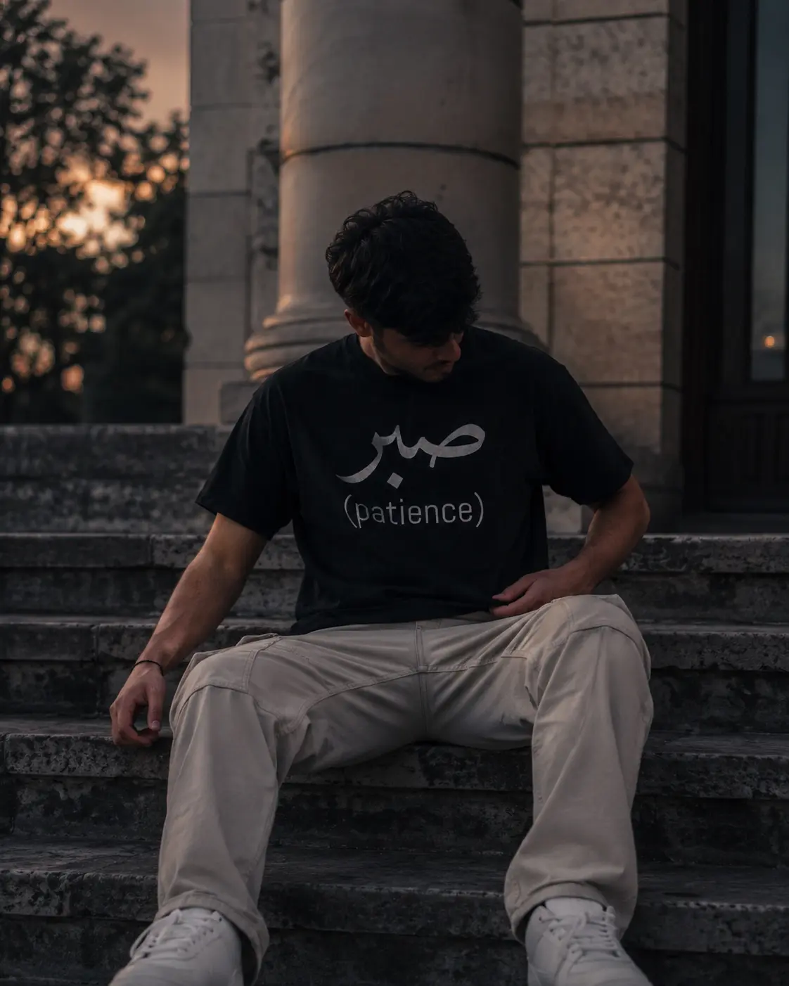 Sabr T-Shirt, Casual Cotton Fashion Clothing for Daily Wear Unisex Boxy Casual