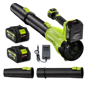 TANLOOK New Digital Display Electric Handheld Cordless high power Turbo Leaf blower:2x 4Ah batteries, max rotation speed 26,000 RPM,max air volume 580 CFM,wind speed up to 160 MPH.Ideal for autumn/winter snow removal,Lightweight gardening work