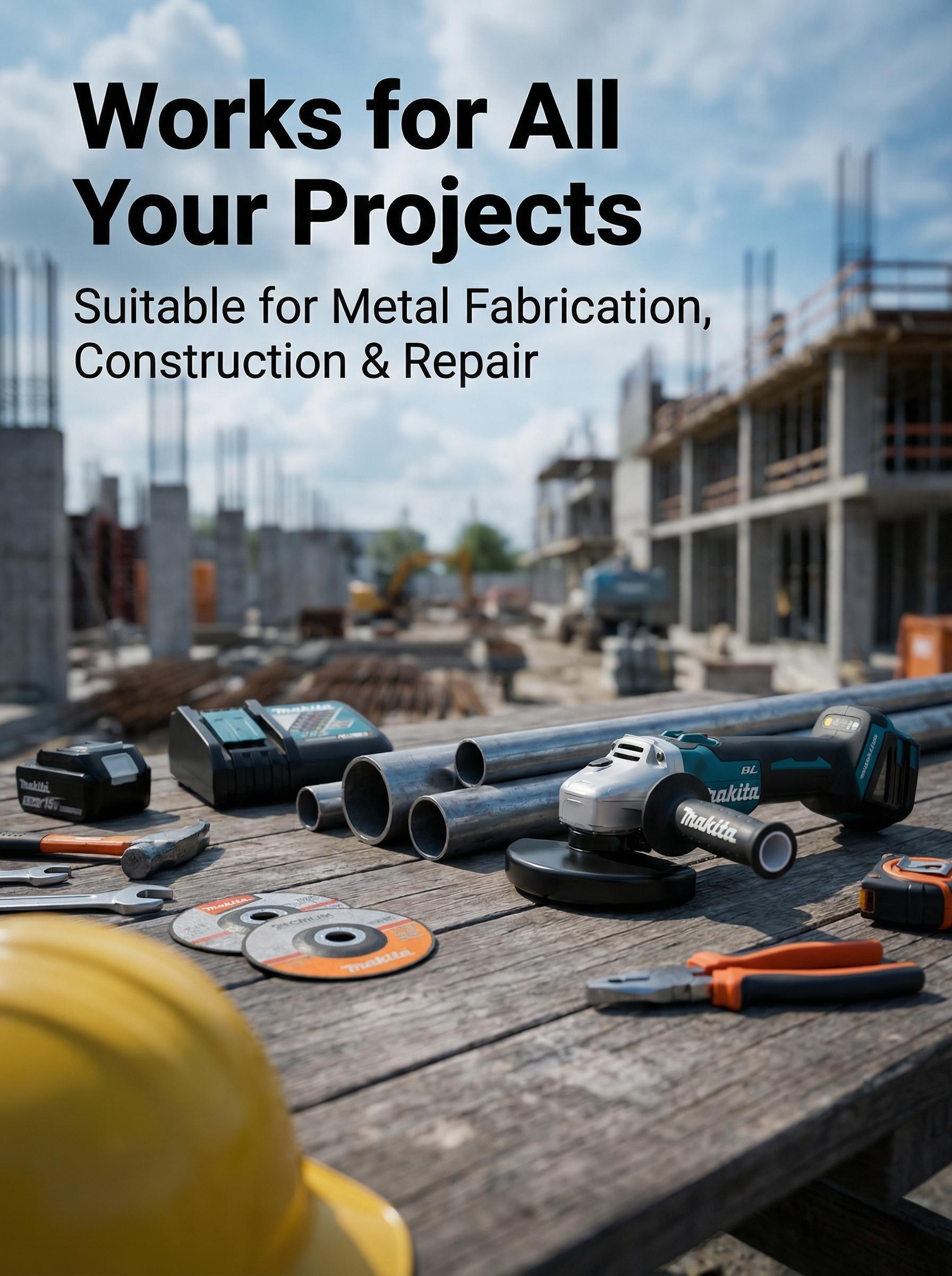 Makita DGA404 125mm Cordless Brushless Grinder Kit With 18V Lithium Battery For DIY And Professional Use, 2.4kg Lightweight