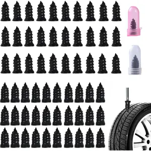 60 Pcs Tire Repair Screws, Self-Tapping Tire Repair Nails with Rubber Seal, Screw-In Quick Emergency Tire Plug Kit for Cars and Motorcycles