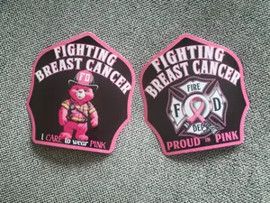 Breast Cancer Awareness firefighter helmet shield.