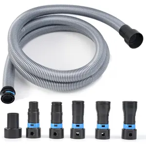 10ft Workshop Vacuum Cleaner Hose Power Tool Kit, 2-1/ 2inch Dust Collector Hose Connection, 6 Extension Multi-Brand Vacuum Cleaner Hose Adapters, Suitable for Home and Workshop Vacuum Systems, Suitable for Workshop Vacuums, Table Saws, Sanding Machines
