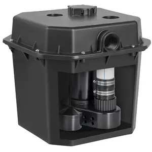 【fathersdaygift】VEVOR Utility Sink Pump, 1/3 HP, 120-Volt, 2900 GPH Flow, 25 ft Head, Under-Sink Sump Pump System with 6 Gallon Basin, Automatic Utility/Laundry Sink Pump, Drain Pump with 1-1/2" NPT Outlet, Black