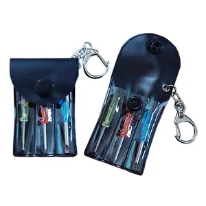 2 Sets Mini Screwdriver Keychain Tool Kit with Portable Bag & Hook - 3-Screwdriver Set per Pack, Compact Multi-Color Screwdrivers for Men, DIY, Repairs, Emergencies, Father's Day Gifts
