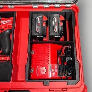 Milwaukee PACKOUT Insert, M18/M12 Charger & Battery Holder, Custom Color