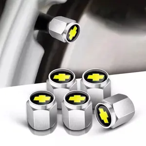 5pcs Aluminum Alloy Car Wheel Tire Valve Caps, Dustproof Protection Stem Covers for Chevrolet Cruze Sonic Silverado Trax Camaro Captiva Equinox Trailblazer, Car Accessories