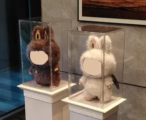 1/2pcs 23.6 inch Large Acrylic Display Case for Labubu - Fits  Zimomo & Archangel Figures, Magnetic Door, Stackable, Premium Dust-Proof Showcase