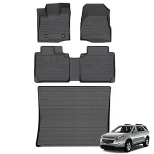 KEL Floor Mats for Chevy Equinox/GMC Terrain 12-17 & 18-24 All Weather TPE Non-Slip Custom Fit Cargo Liners Front Rear Trunk Waterproof Easy Clean Eco-Friendly Safe Durable