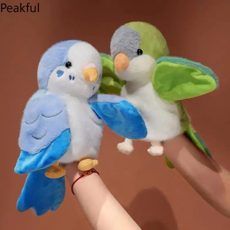 Soft Parrot Bird Stuffed Animal Hand Puppet Cute Cartoon Plush Toy Comfortable Fluffy Fabric Interactive Play Puppet for Boys Girls Great for Imaginative Play Storytelling Birthday Gift Home Decor & Room Decoration