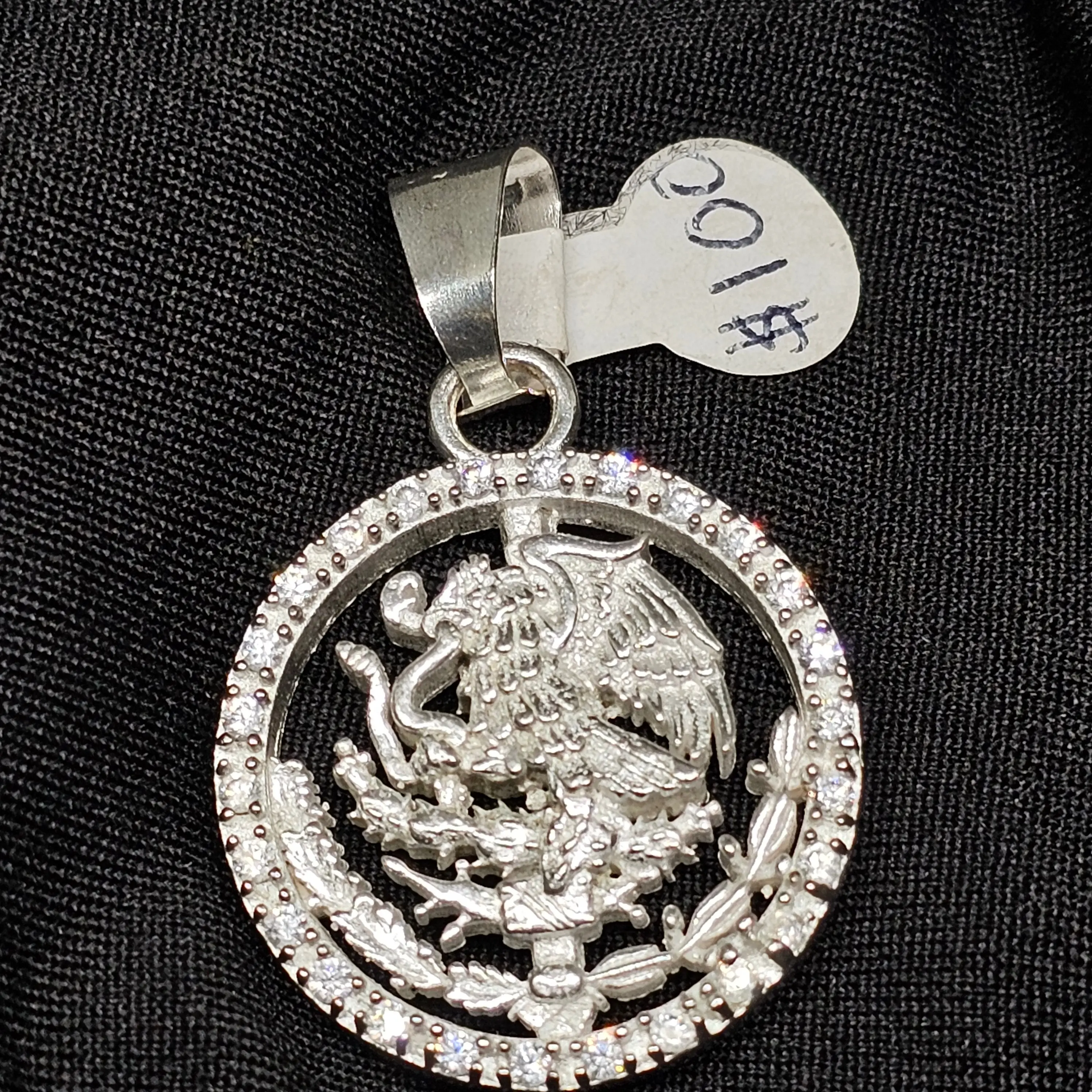 Mexican Eagle Pendant with CZ Halo – Symbolic National Pride