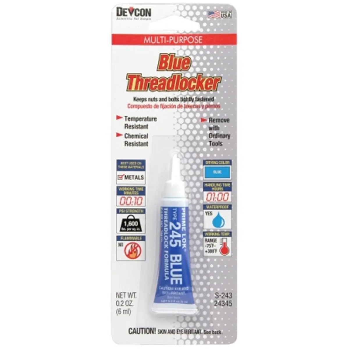 Permatex  Thread Locker, One Hour Set, Temperature Resistant