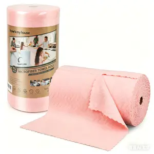 How's My House Microfiber Cleaning Cloth Roll -75 Pack, Tear Away Microfiber Towels, 12" x 12", Reusable, Washable, Scratch Free, Ultra Absorbent Dish Rags for Car, Home, Garage or Shop Household Items Smooth，FathersDayGift