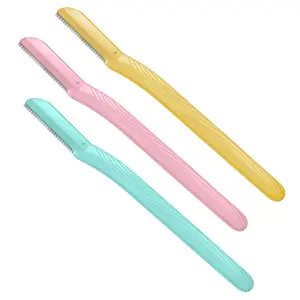 Women's Dermaplaning Tool, Peach Fuzz Remover, Facial Hair Removal, Exfoliating Face Razor with Microguard Blade for Safe Eyebrow Shaping, Includes Blade Cover, Multicolor, 3 Count