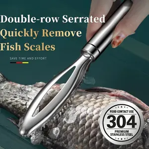 304 Stainless Steel Fish Scale Remover - Commercial & Household Use, Quick & Easy Descaling Tool-YY
